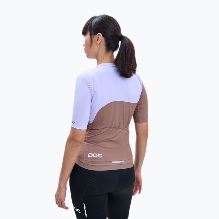 Moteriški dviratininkų marškinėliai POC Essential Road Print Jasper brown/purple quartz 2