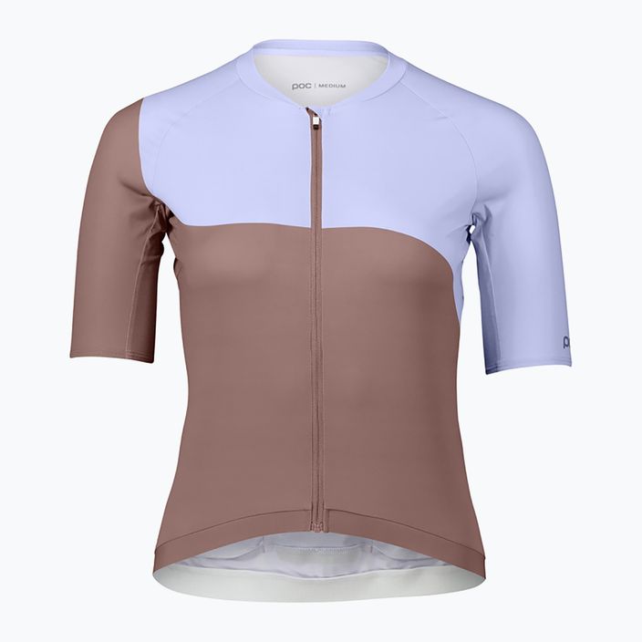 Moteriški dviratininkų marškinėliai POC Essential Road Print Jasper brown/purple quartz 5