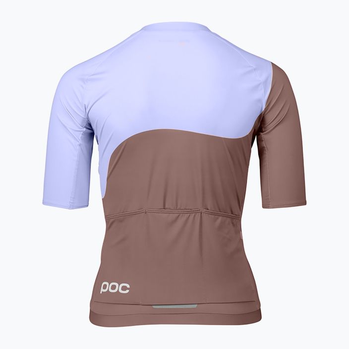 Moteriški dviratininkų marškinėliai POC Essential Road Print Jasper brown/purple quartz 6