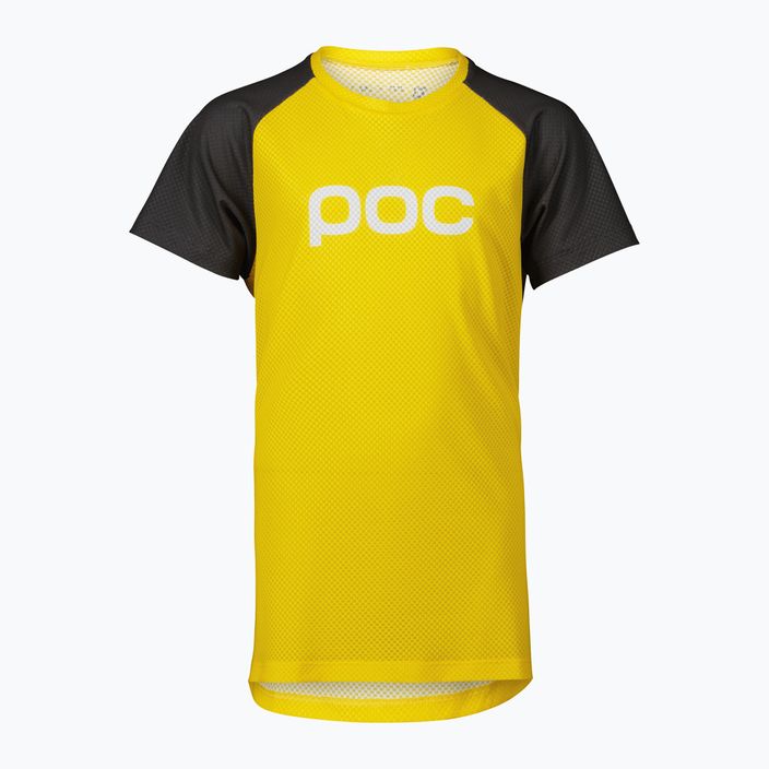 POC Essential MTB vaikiški dviratininkų marškinėliai aventurine yellow/sylvanite grey