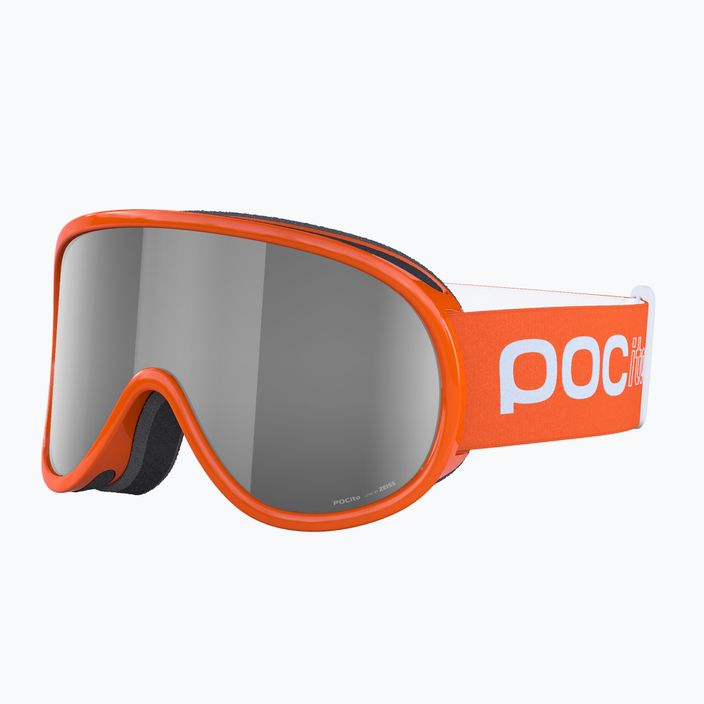 POC POCito Retina fluorescencinės oranžinės spalvos / skaidrumo pocito vaikiški slidinėjimo akiniai 5