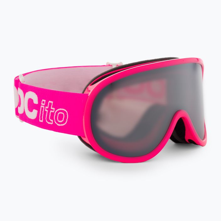 POC POCito Retina fluorescencinės rožinės spalvos / skaidrumo pocito vaikiški slidinėjimo akiniai