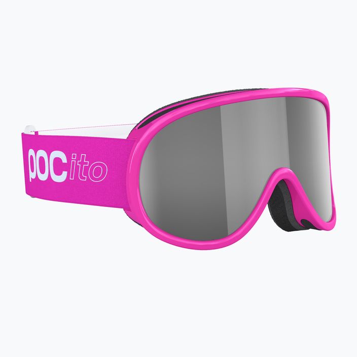 POC POCito Retina fluorescencinės rožinės spalvos / skaidrumo pocito vaikiški slidinėjimo akiniai 8