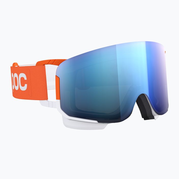 POC Nexal Clarity Comp fluorescencinės oranžinės/vandenilio baltos/spektriškai mėlynos spalvos slidinėjimo akiniai 10