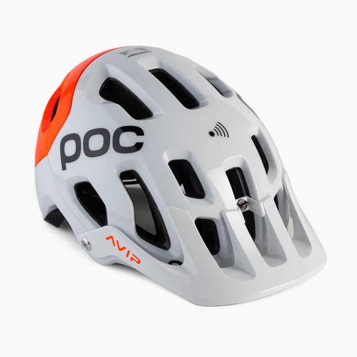 POC Tectal Race MIPS NFC hydrogen white/fluorescent orange avip dviračių šalmas
