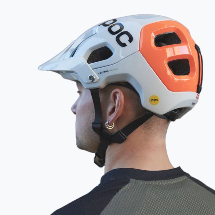 POC Tectal Race MIPS NFC hydrogen white/fluorescent orange avip dviračių šalmas 9