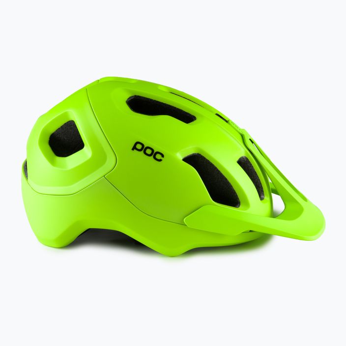 POC Axion fluorescencinės geltonos/žalios spalvos matinis dviratininko šalmas 3