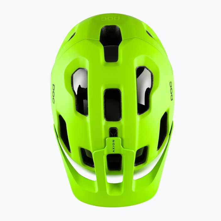 POC Axion fluorescencinės geltonos/žalios spalvos matinis dviratininko šalmas 6