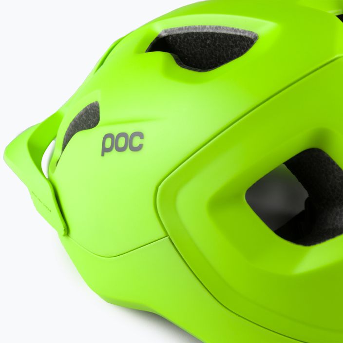 POC Axion fluorescencinės geltonos/žalios spalvos matinis dviratininko šalmas 7