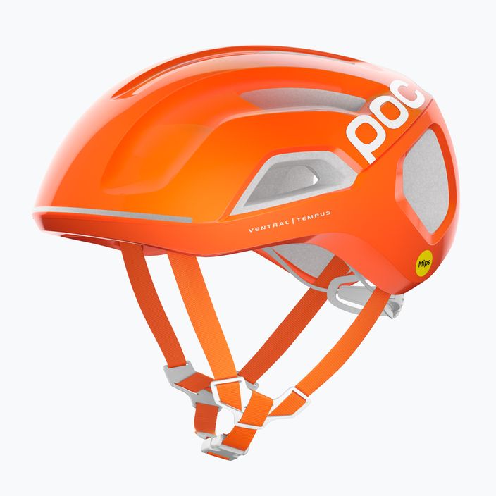 POC Ventral Tempus MIPS fluorescencinės oranžinės spalvos avip dviračių šalmas 7