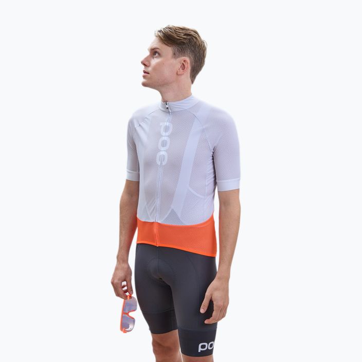 Vyriški dviratininkų marškinėliai POC Essential Road Logo granite grey/zink orange 2