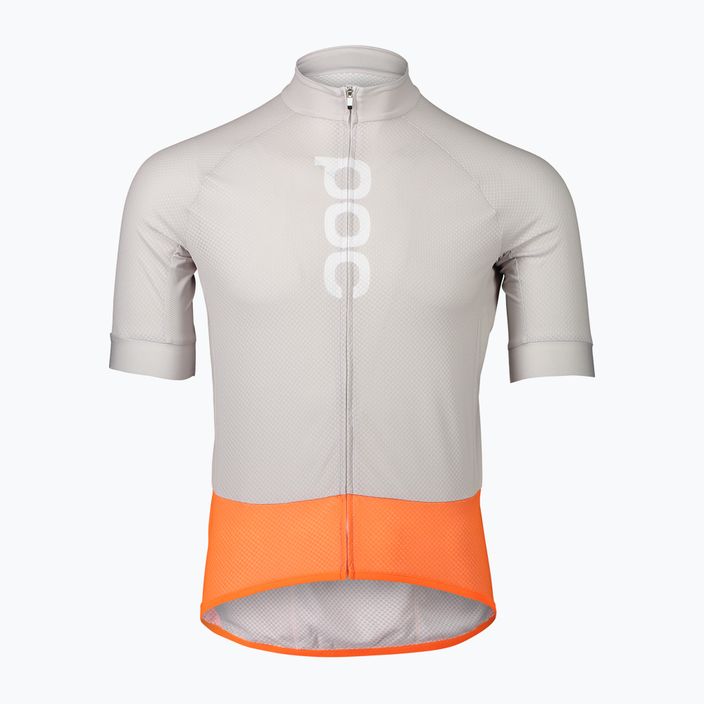 Vyriški dviratininkų marškinėliai POC Essential Road Logo granite grey/zink orange 6