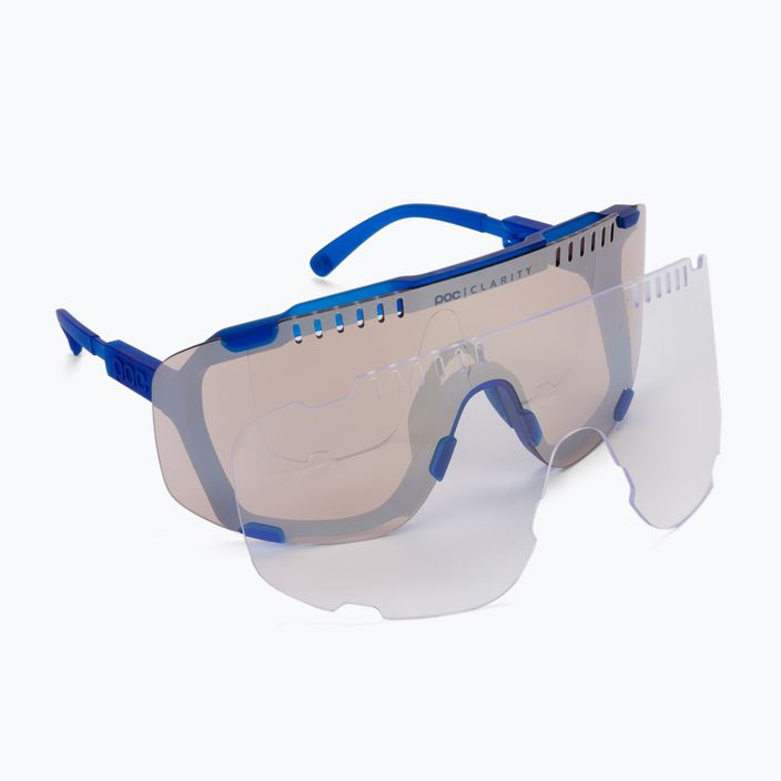POC Devour opal blue translucent/clarity trail silver dviračių akiniai
