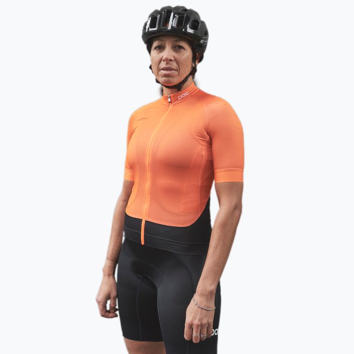 Moteriški dviratininkių marškinėliai POC Essential Road zink orange 5