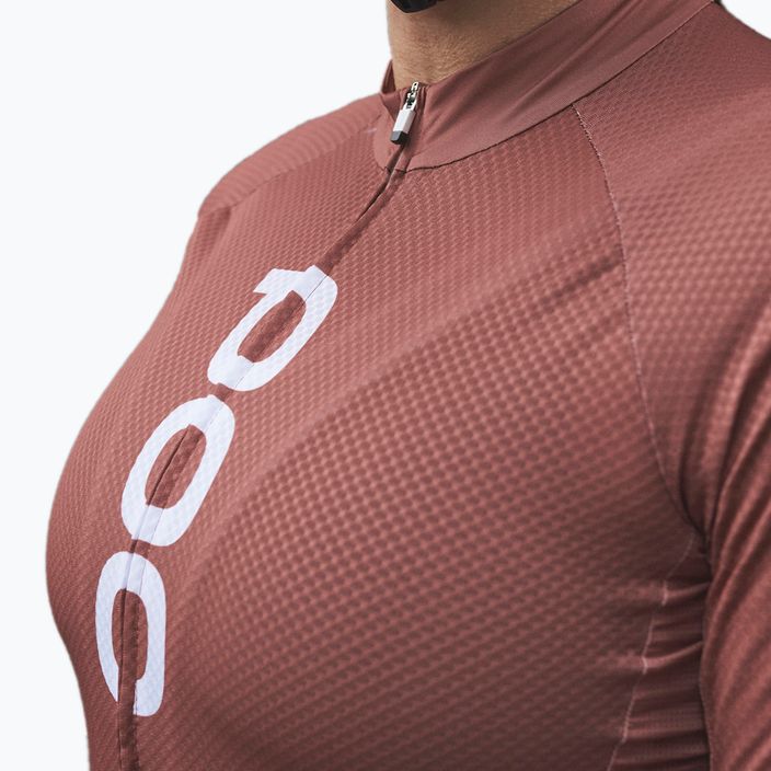 Moteriški dviratininkų marškinėliai POC Essential Road Logo himalayan salt/garnet red 4