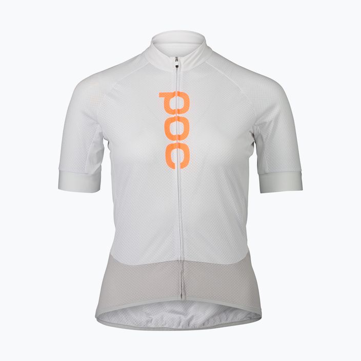 Moteriški dviračių marškinėliai POC Essential Road Logo hydrogen white/granite grey 5