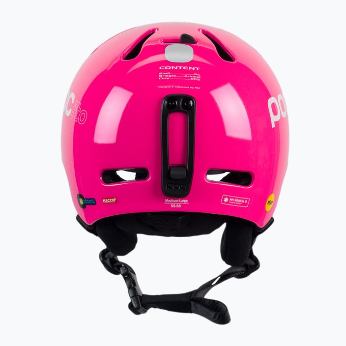 Vaikiškas slidinėjimo šalmas POC POCito Fornix MIPS fluorescencinės rožinės spalvos 3
