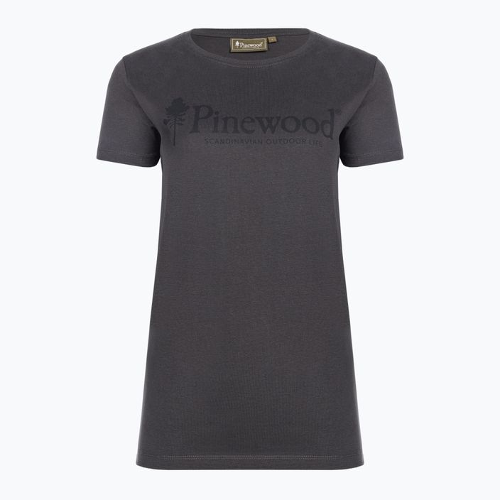 "Pinewood Outdoor Life" moteriški marškinėliai tamsiai antracitiniai