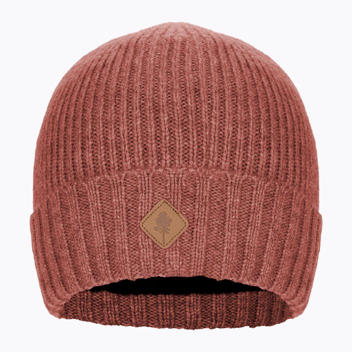 "Pinewood" megzta vilna rusty pink mel žieminė kepurė 2