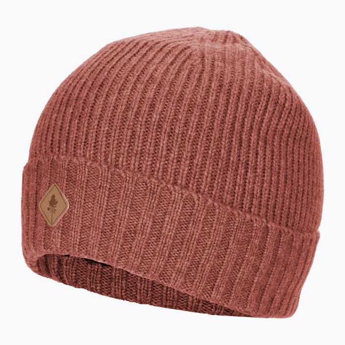 "Pinewood" megzta vilna rusty pink mel žieminė kepurė 3