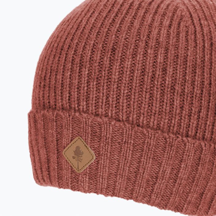 "Pinewood" megzta vilna rusty pink mel žieminė kepurė 4
