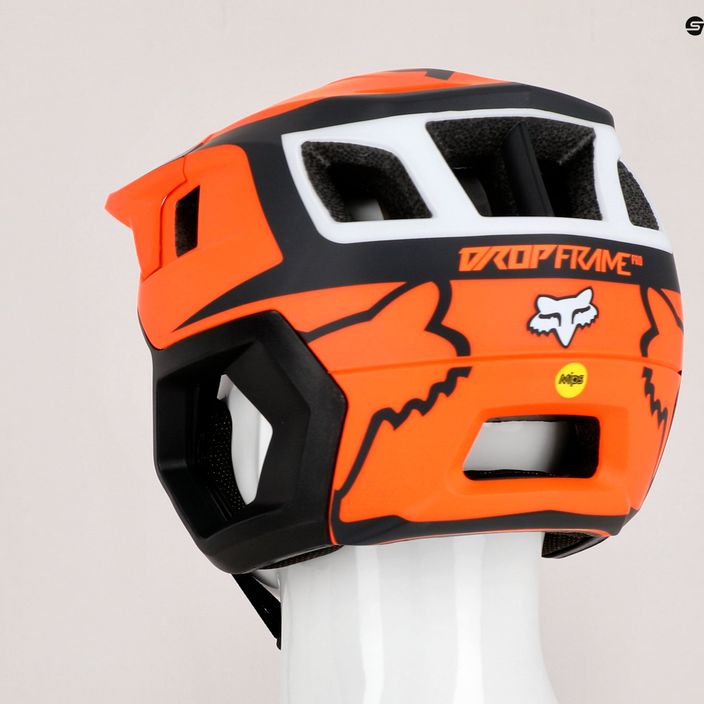 Fox Racing Dropframe Pro Dvide dviratininko šalmas oranžinės ir juodos spalvos 29396_824 13