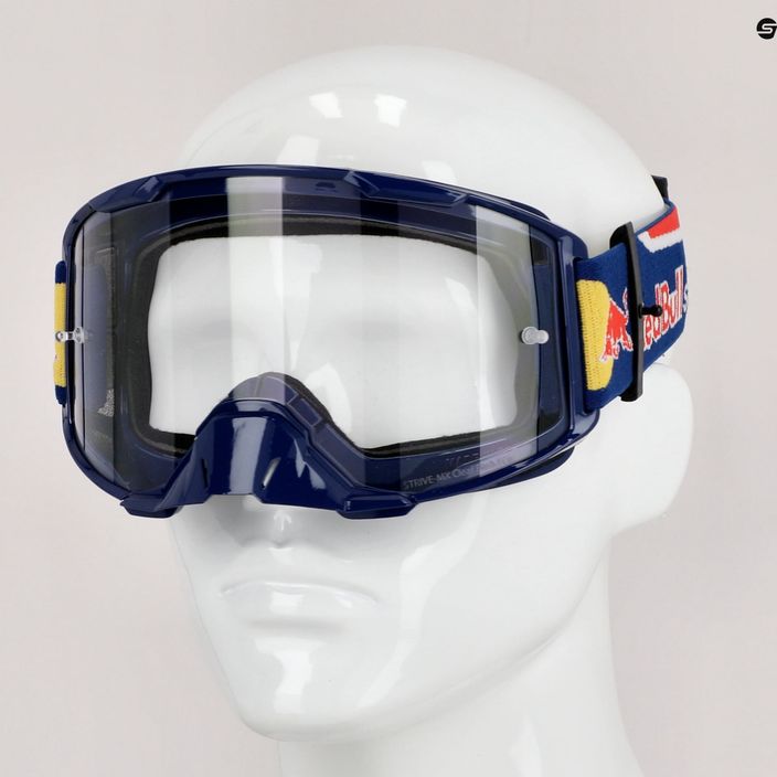 Red Bull SPECT Strive blizgantys tamsiai mėlyni/mėlyni/raudoni/skaidrūs 013S dviratininko akiniai 8