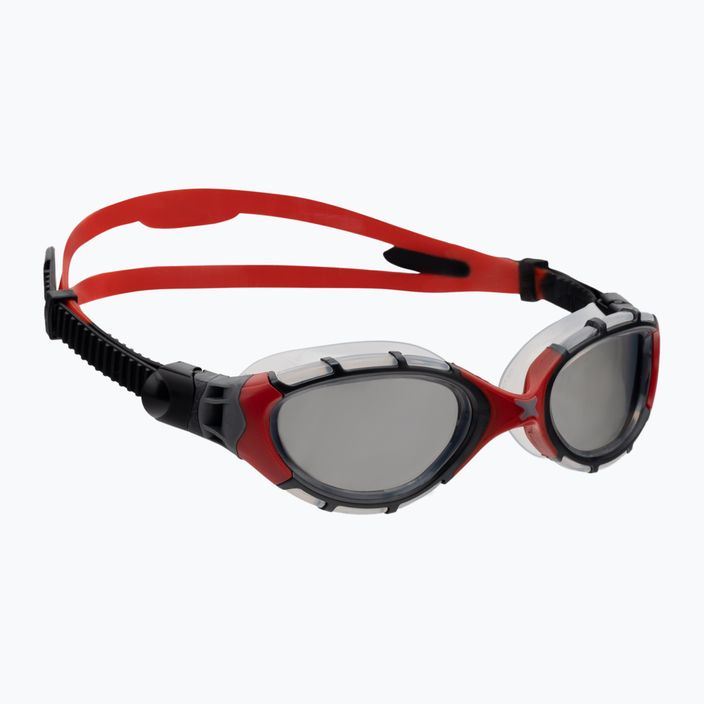 Zoggs Predator Flex Titanium skaidrūs/raudoni/raudoni dūminiai plaukimo akiniai 461054