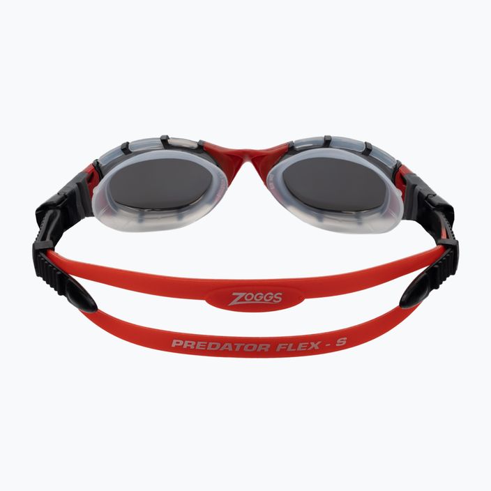 Zoggs Predator Flex Titanium skaidrūs/raudoni/raudoni dūminiai plaukimo akiniai 461054 5