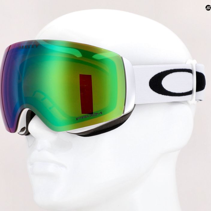 Oakley Flight Deck matiniai balti/prizm snow jade iridium slidinėjimo akiniai OO7064-23 7