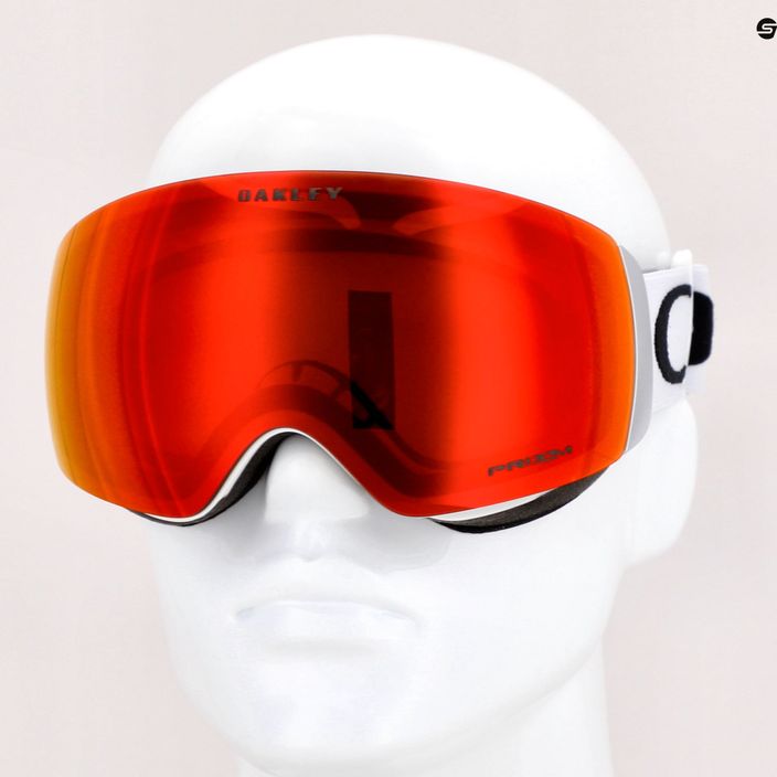 Oakley Flight Deck matiniai balti/prizm snow torch iridium slidinėjimo akiniai OO7064-24 7