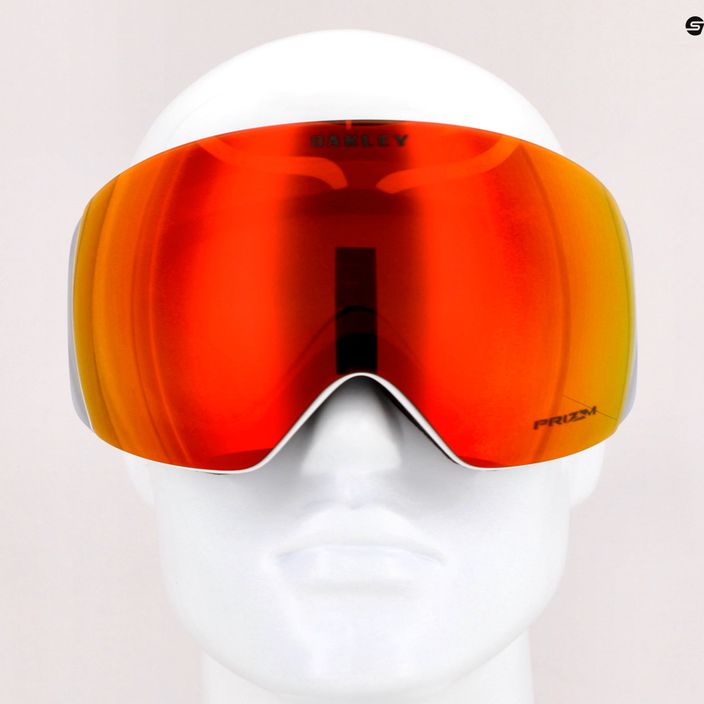 Oakley Flight Deck matiniai balti/prizm snow torch iridium slidinėjimo akiniai OO7050-35 7