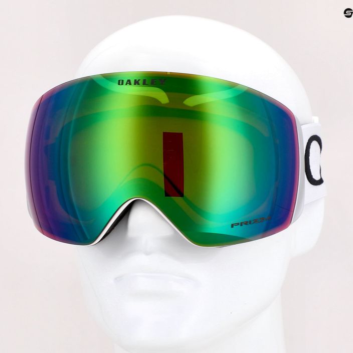 Oakley Flight Deck matiniai balti/prizm snow jade iridium slidinėjimo akiniai OO7050-36 7