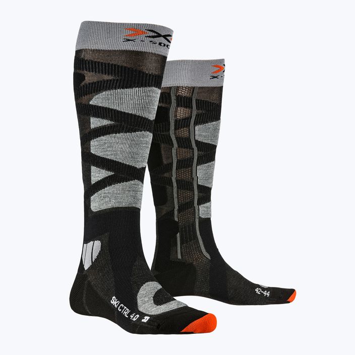X-Socks Ski Control 4.0 juodai pilkos slidinėjimo kojinės XSSSKCW19U 4