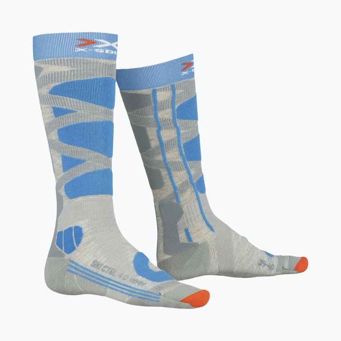 Moteriškos slidinėjimo kojinės X-Socks Ski Control 4.0 pilkai mėlynos XSSSKCW19W 4