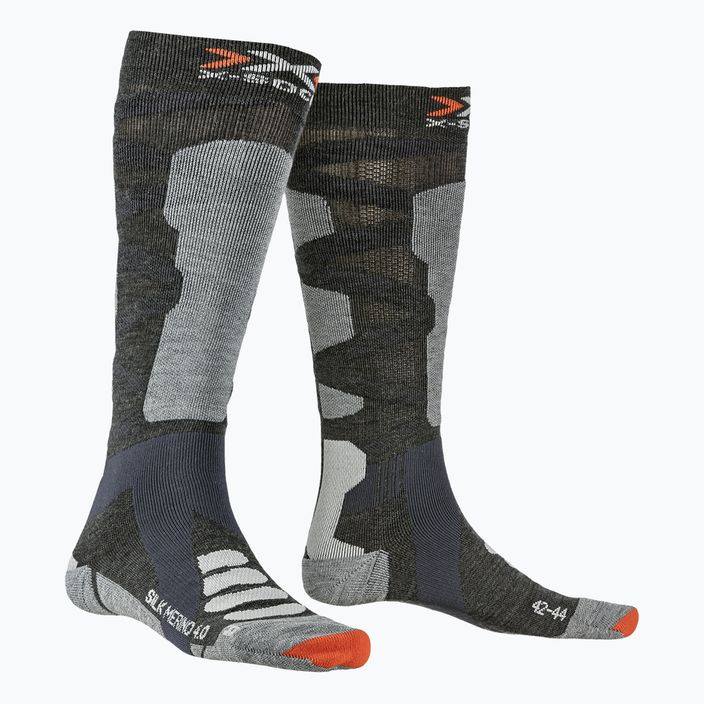 X-Socks Ski Silk Merino 4.0 pilkos kojinės XSSSKMW19U 4