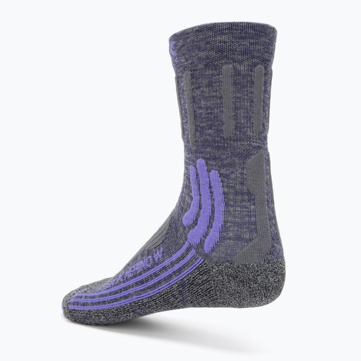 Moteriškos trekingo kojinės X-Socks Trek X Merino grey purple melange/grey melange 2