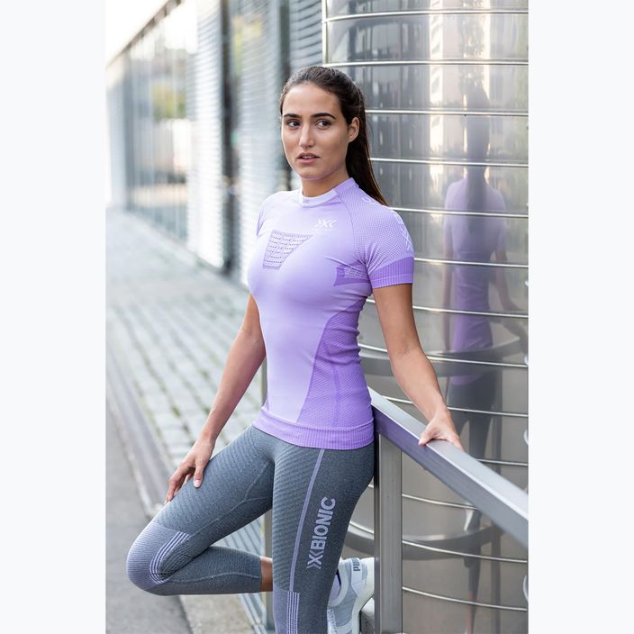 Moteriški bėgimo marškinėliai X-Bionic Invent 4.0 Run Speed bright lavender/white 3