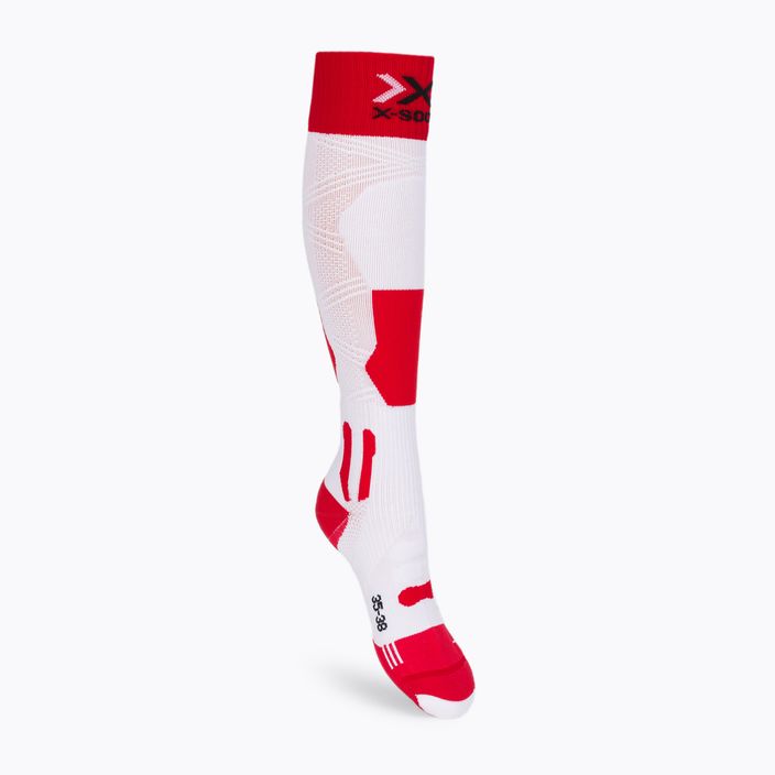 X-Socks Ski Patriot 4.0 Poland baltos ir raudonos spalvos slidinėjimo kojinės XSSS53W20U