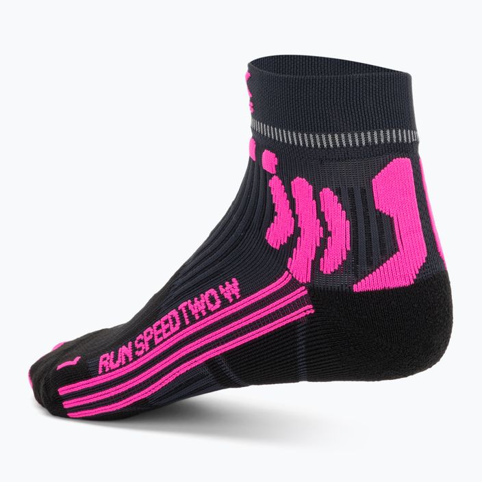 Moteriškos bėgimo kojinės X-Socks Run Speed Two 4.0 dolomite grey/neon flamingo 2