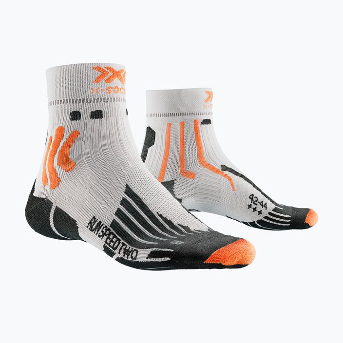 Vyriškos X-Socks Run Speed Two 4.0 bėgimo kojinės arctic white/trick orange 5
