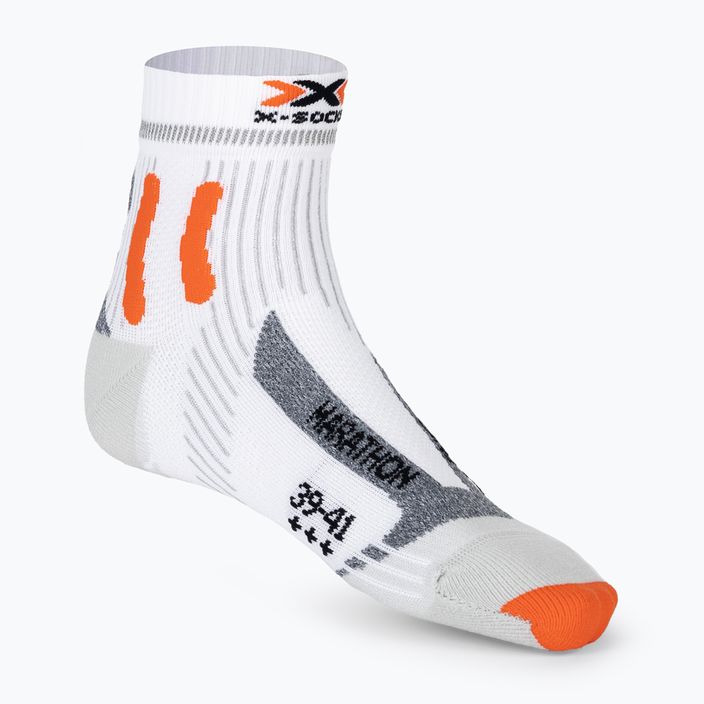 Vyriškos X-Socks Marathon Energy 4.0 bėgimo kojinės arctic white/trick orange 3