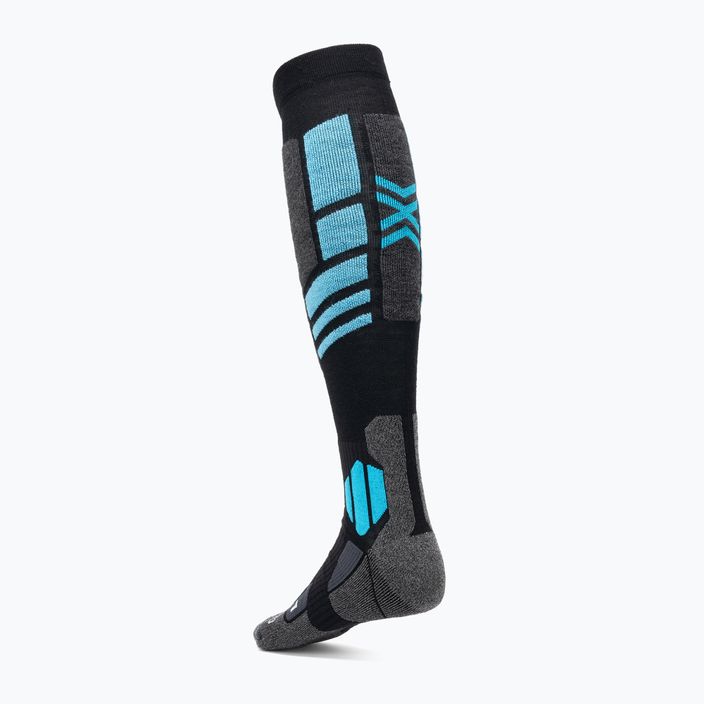 Snieglenčių kojinės X-Socks Snowboard 4.0 black/grey/teal blue 2