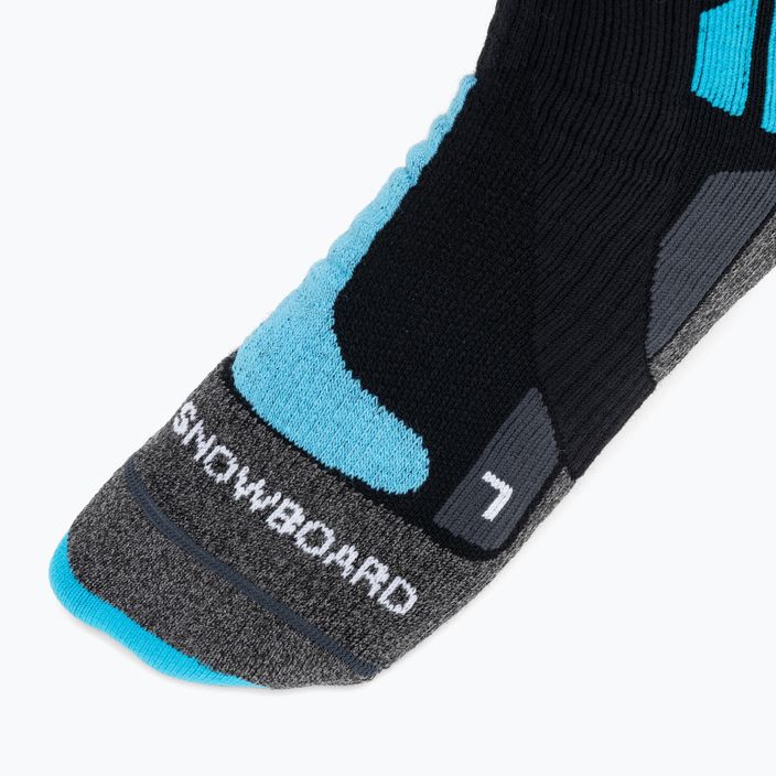 Snieglenčių kojinės X-Socks Snowboard 4.0 black/grey/teal blue 3