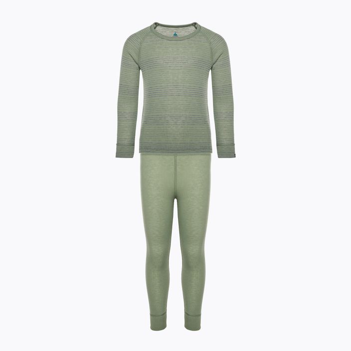Vaikiški termo apatiniai drabužiai ODLO Active Warm Eco Long plieninis pilkas melanžas/matinis žalias