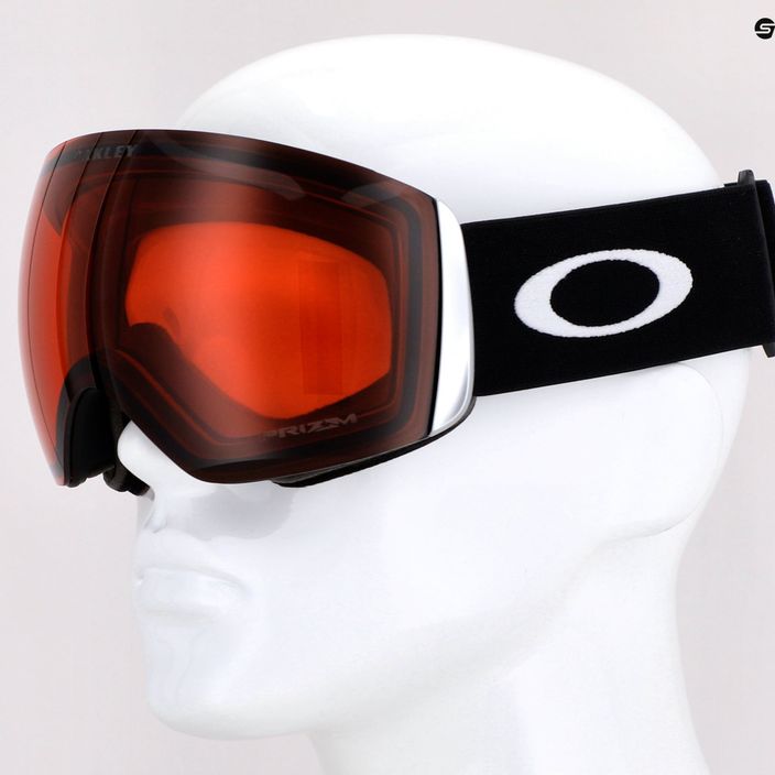 Oakley Flight Deck matiniai juodi/prizm snow rose slidinėjimo akiniai OO7050-03 5