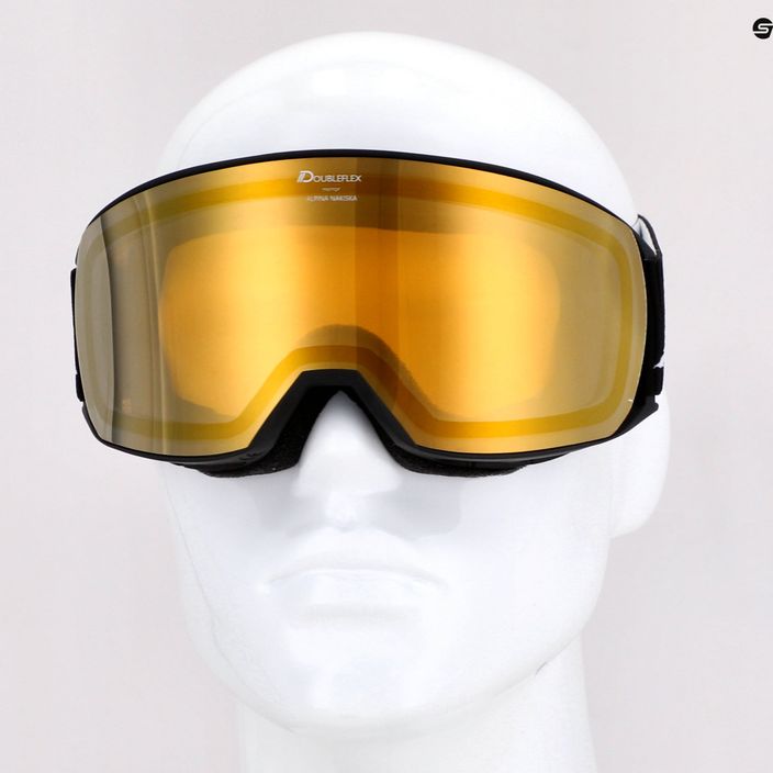 Alpina Nakiska Q-Lite juodi matiniai/auksiniai slidinėjimo akiniai 6