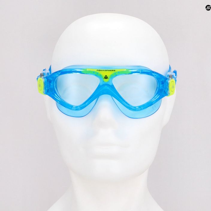 Aquasphere Vista vaikiška plaukimo kaukė turkio / geltonos / skaidrios spalvos 7