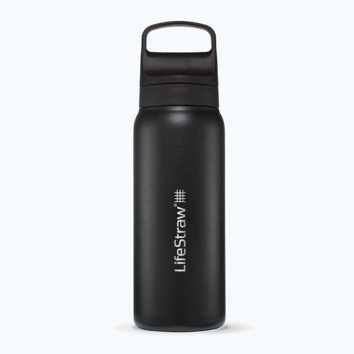 "Lifestraw Go 2.0" plieninis kelioninis buteliukas su filtru 700 ml, juodas