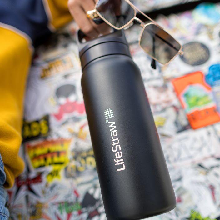 "Lifestraw Go 2.0" plieninis kelioninis buteliukas su filtru 700 ml, juodas 5